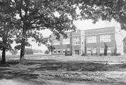 Black and white photo of school building