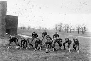 Black and white photo of football team