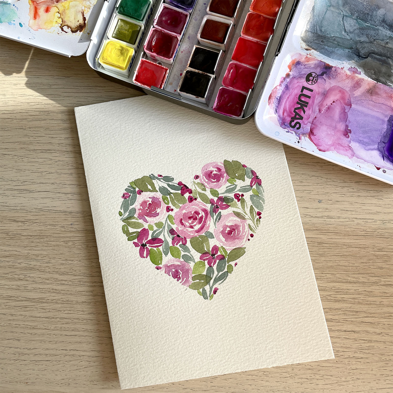 Photo of watercolor Valentine