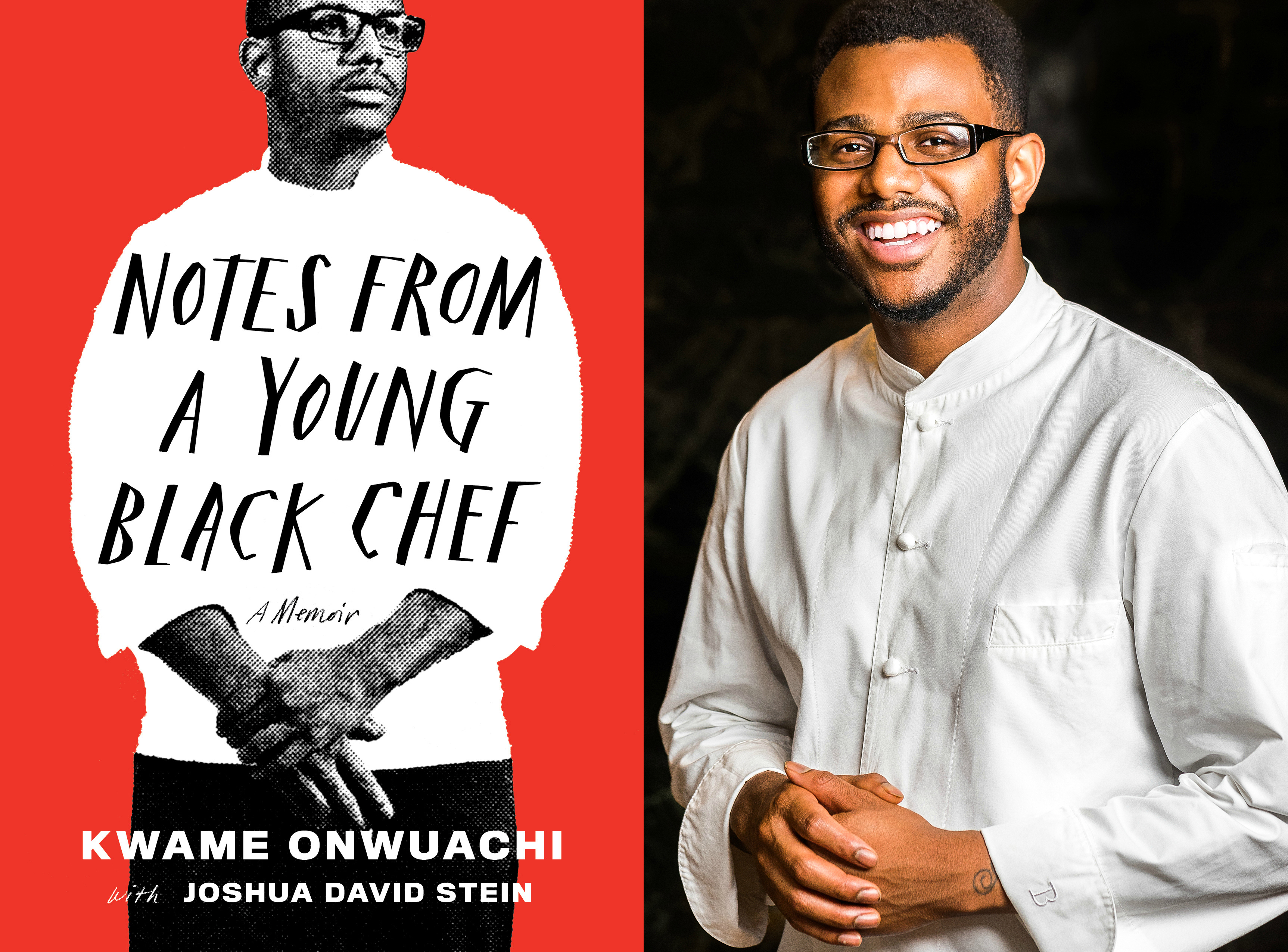 Cover photo of Notes from a Young Black Chef and photo of Kwame Onwuachi