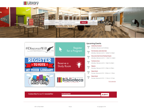 Library website circa 2016