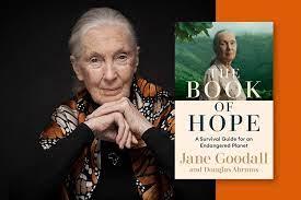 cover photo of The Book of Hope and photo of Jane Goodall