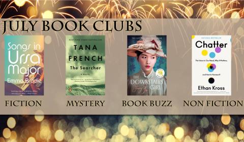 Cover photo of the 4 adult book club books for WAL