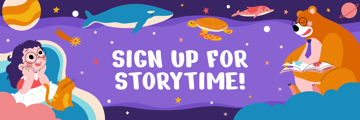 Webslider that says Sign Up for Storytime